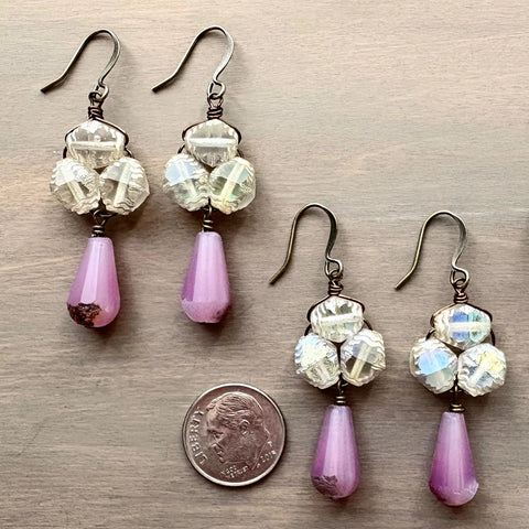 Raspberry Drop Earrings