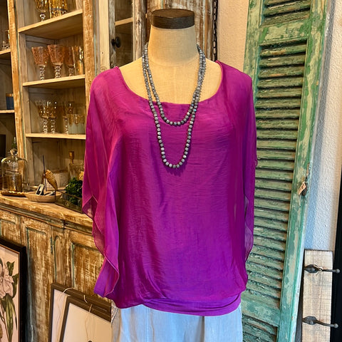 Silk Banded Top - Short Sleeve